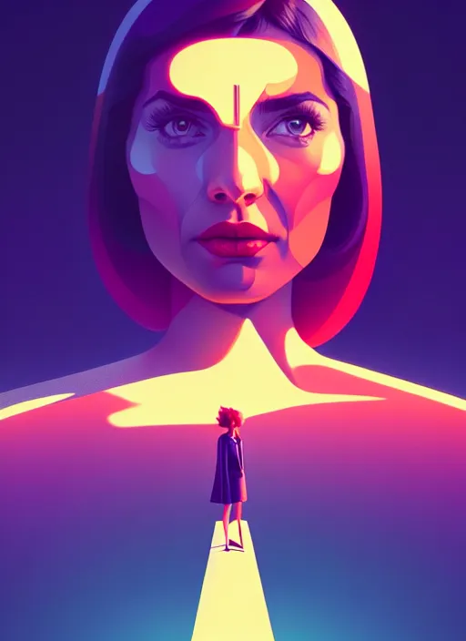 Prompt: retrofuturistic portrait of antonella rocuzzo, gradient space graphics in background, close up, quint buchholz, wlop, dan mumford, artgerm, liam brazier, peter mohrbacher, raw, featured on artstation, octane render, cinematic, elegant, intricate, 8 k