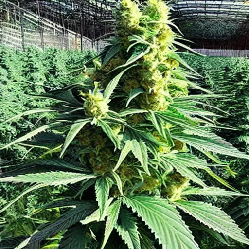 Image similar to giant huge immense infinite to heaven cannabis plant with big buds