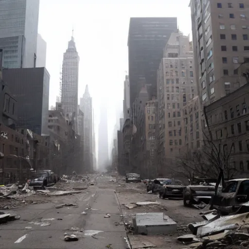 Prompt: post apocalyptic New York City