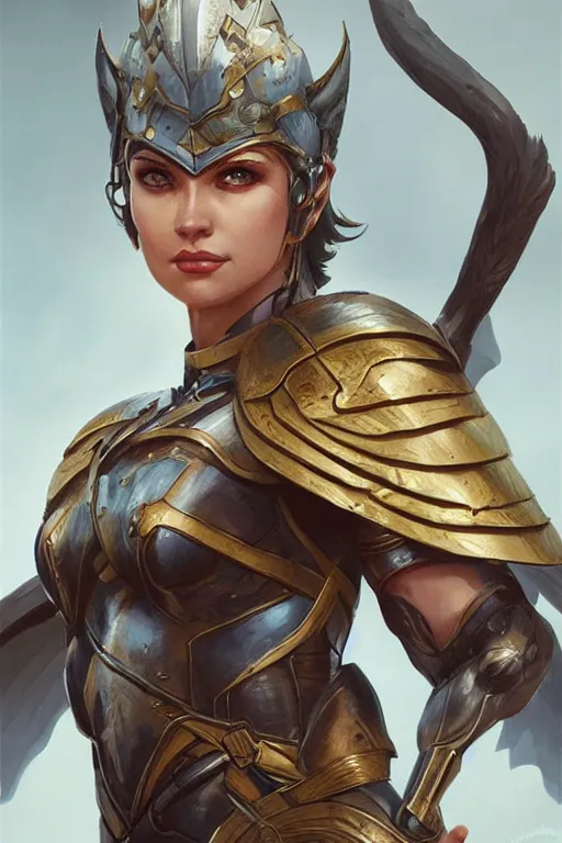 Image similar to amazon valkyrie athena, d & d, fantasy, portrait, highly detailed, headshot, digital painting, trending on artstation, concept art, sharp focus, illustration, art by artgerm and greg rutkowski and magali villeneuve