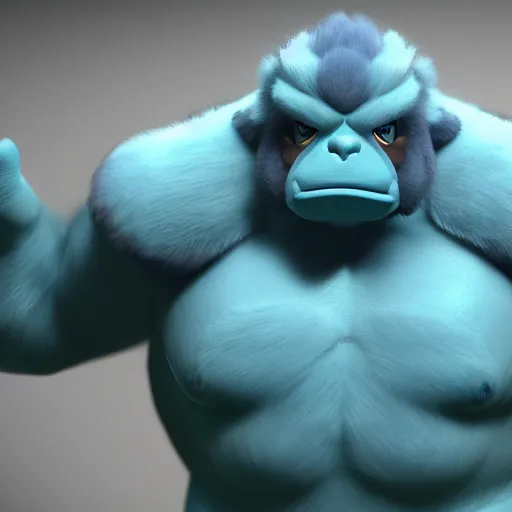 Image similar to photography of a realistic machamp animal, ultra detailed, 8 k, cinematic lighting, natural background, trending on artstation, pokemon