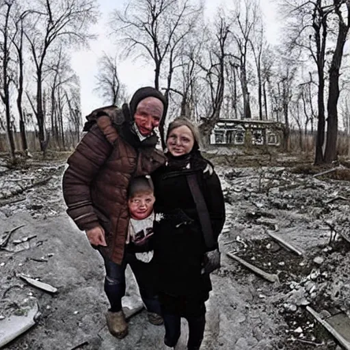 Prompt: the last selfie taken in ukraine after the nuclear war