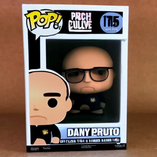 Prompt: product photo of Danny Devito Funko pops