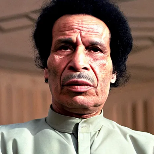 Image similar to A still of Muammar Gaddafi in The Shining