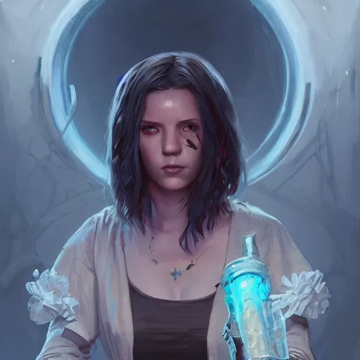 Image similar to highly detailed portrait, female necromancer, in gta v, stephen bliss, unreal engine, fantasy art by greg rutkowski, loish, rhads, ferdinand knab, makoto shinkai and lois van baarle, ilya kuvshinov, rossdraws, tom bagshaw, global illumination, radiant light, detailed and intricate environment