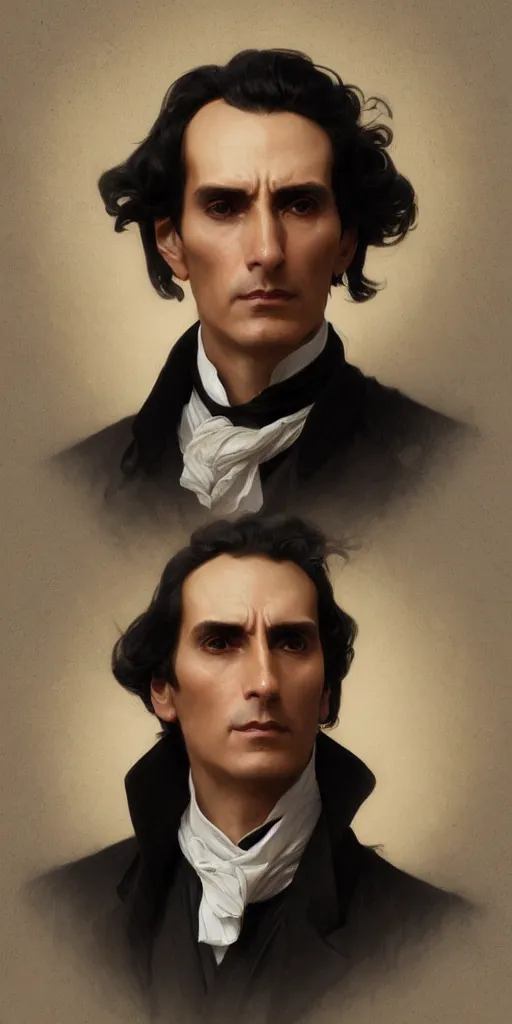 Image similar to portrait of simon bolivar, intricate, elegant, highly detailed, digital painting, artstation, concept art, smooth, sharp focus, illustration, art by artgerm and greg rutkowski and alphonse mucha and william - adolphe bouguereau