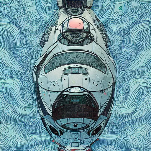 Image similar to a space ship designed by James Jean