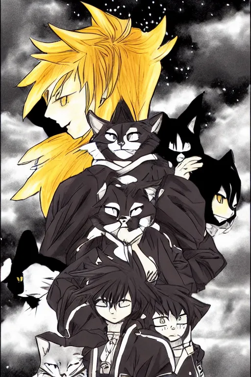 Prompt: a manga for warrior cats, very detailed, backlighting, shonen jump manga