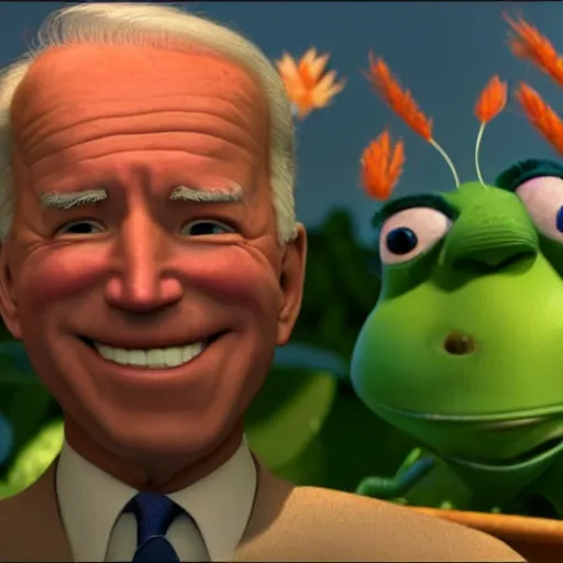 Image similar to joe biden in the movie a bugs life, film still, cinematic lighting