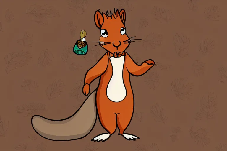 Image similar to a squirrel wearing a pimp costume, vector art