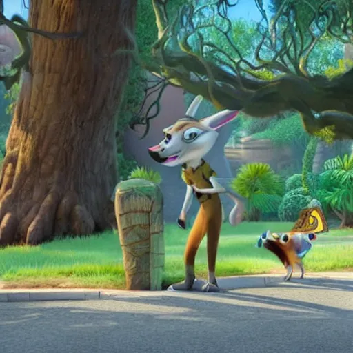 Image similar to zootopia screenshot of female moth