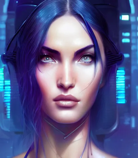 beautiful portrait of a cyberpunk goddess who looks | Stable Diffusion ...