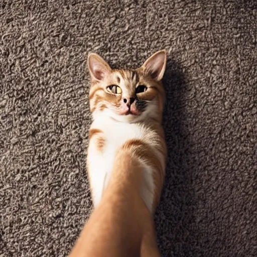 Image similar to cat with human feet, award - winning full body photography