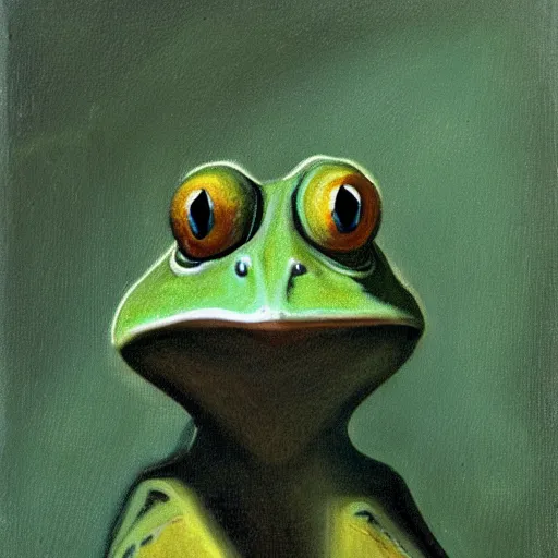 Prompt: jean - frog grenouille, an autoportrait