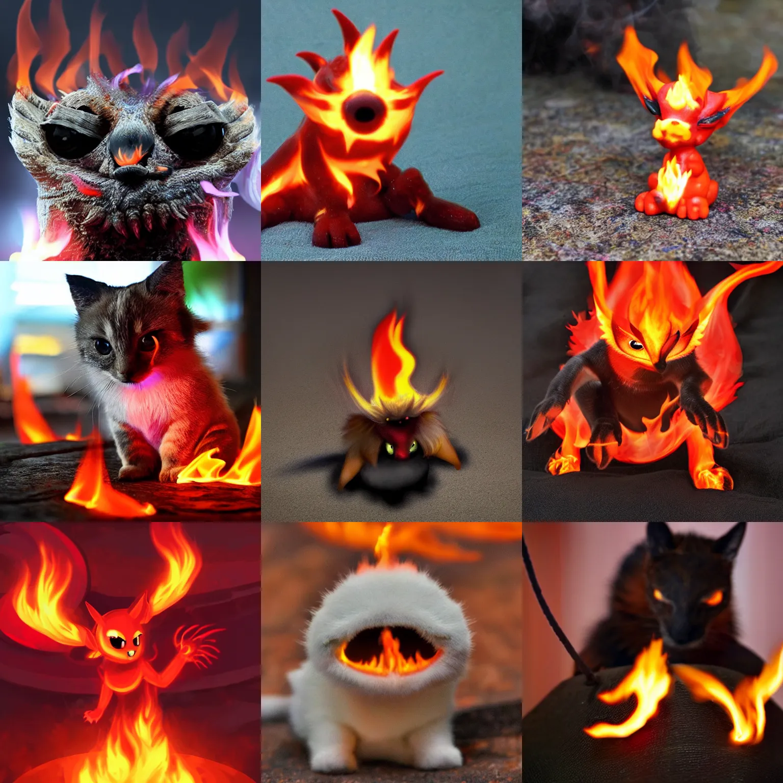 Prompt: <picture quality=hd+ mode='attention grabbing'>an adorable flame demon wants you to pet it</picture>