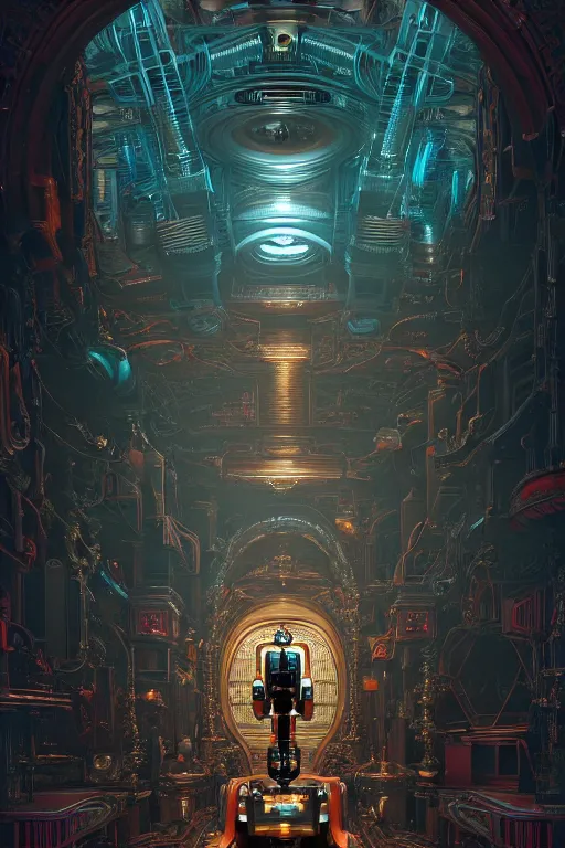 Image similar to antropoid robot with houdini effects kodachrome 2 d 3 d ray tracing global illumination insanely detailed and intricate, hypermaximalist, elegant, ornate, movie atmosphere, movie lights, 8 k, light effect, rtx on, trending on artstation, by kilian eng, lee madgwick, bastien lecouffe - deharme