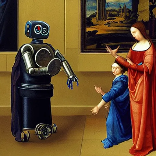 Image similar to robots in renaissance paintings,