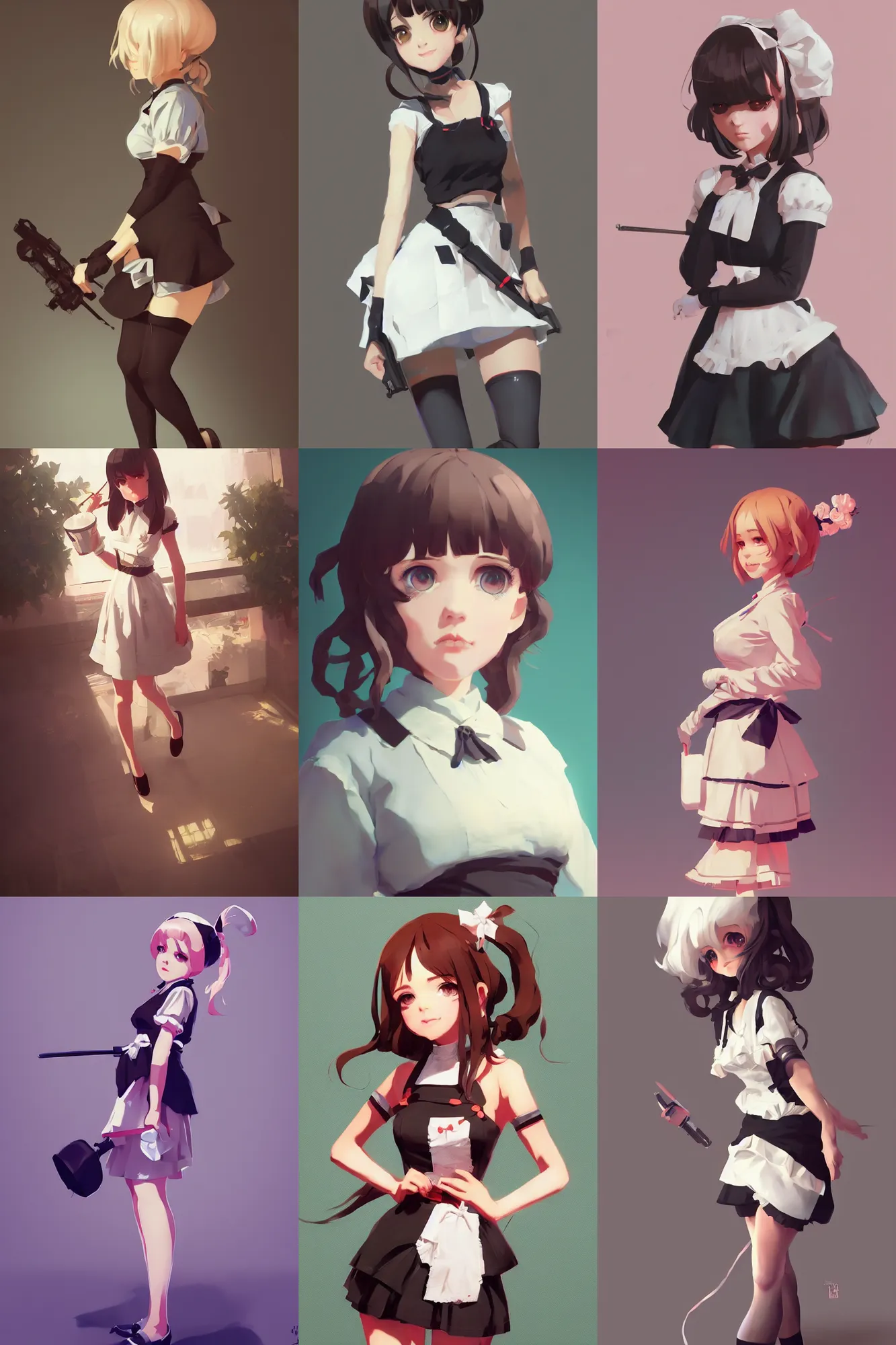 Prompt: cute maid by ilya kuvshinov, krenz cushart, Greg Rutkowski, trending on artstation, unreal engine