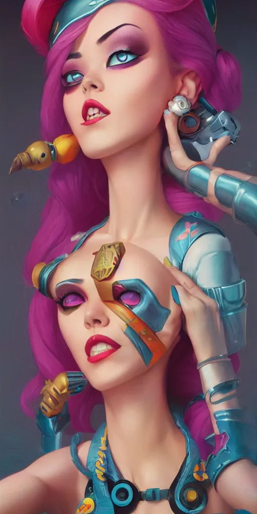 Prompt: lofi jinx from league of legends, Pixar style, by Tristan Eaton Stanley Artgerm and Tom Bagshaw.