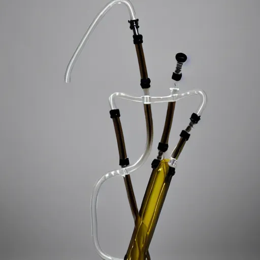 Image similar to bagpipes made from a urinary catheter collection system and clear tubing!