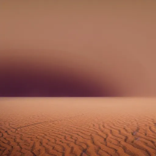 Prompt: a sandstorm approaching in a desert, art by beeple