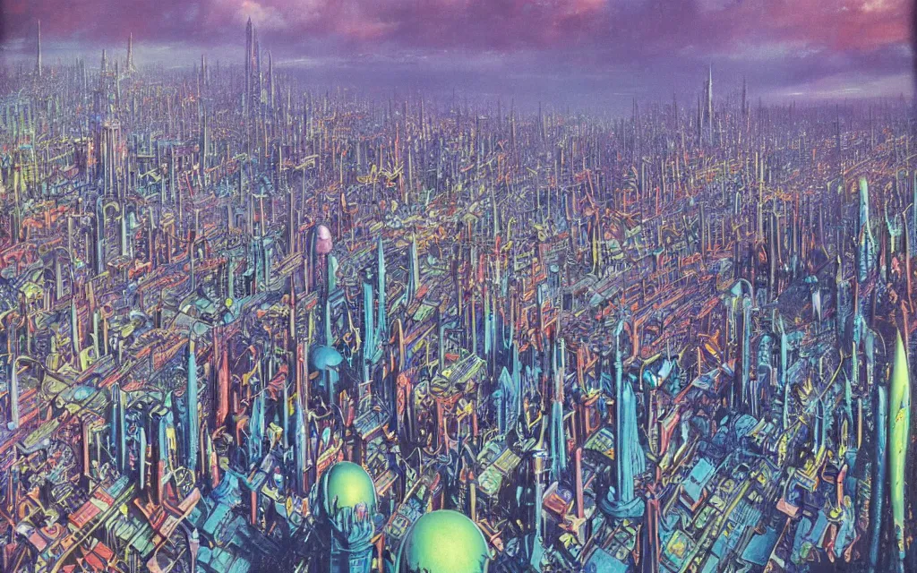 Image similar to plastic toy city potemkin fantastical cityscape, award winning art by bruce pennington, ultraviolet color palette