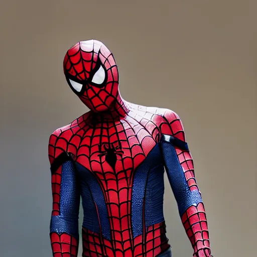 Prompt: Spiderman wearing armour, realistic photo