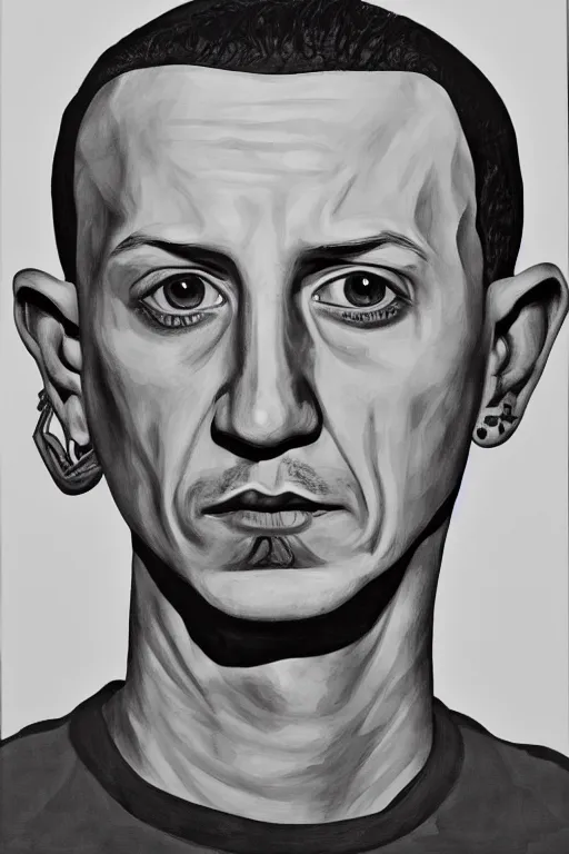 Prompt: Portrait of Chester Bennington in the style of Picasso, realism, 8K