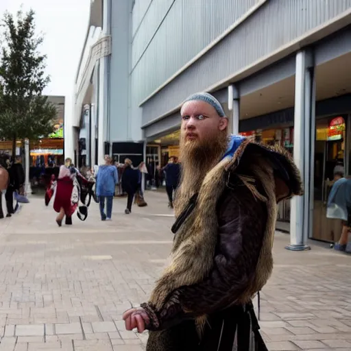 Image similar to viking dejected leaving local mall