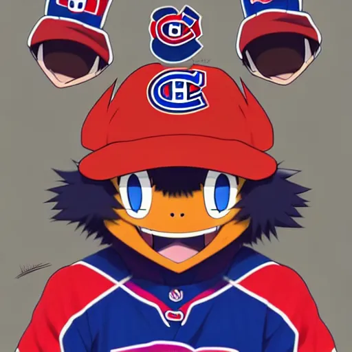 Image similar to anime Portrait of Youppi the Habs Montreal Canadiens Mascot as a very cute powerful and friendly pokemon, highly detailed anime, high evolution, 1990s, legendary, smooth, sharp focus, dynamic lighting, intricate, trending on ArtStation, illustration pokemon, art by WLOP