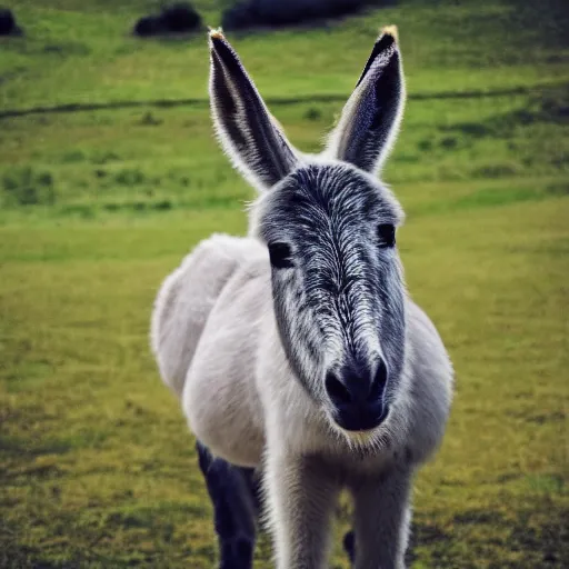 Prompt: “fireworks in the night sky raining down embers and sparks and brightly burning pieces falling from the sky, a pale donkey stands in a field in the darkness. Photography. Flash photo. Cursed image.”