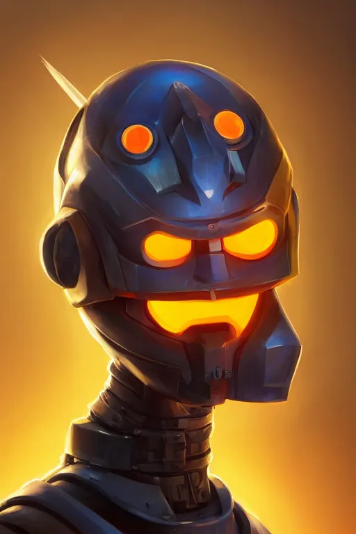 Image similar to epic mask helmet robot ninja portrait stylized as fornite style game design fanart by concept artist gervasio canda, behance hd by jesper ejsing, by rhads, makoto shinkai and lois van baarle, ilya kuvshinov, rossdraws global illumination radiating a glowing aura global illumination ray tracing hdr render in unreal engine 5