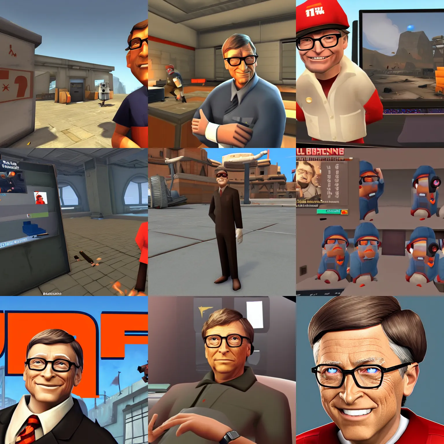 Prompt: bill gates in team fortress 2