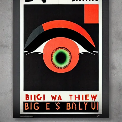 Image similar to big brother is watching you, Bauhaus poster