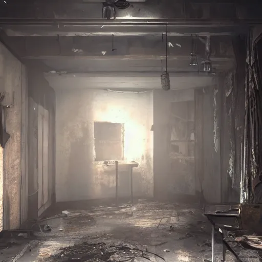 Image similar to fallout concept art opera interior render grim realistic lighting unreal engine 5