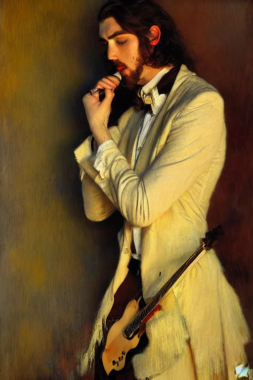 Image similar to hozier, painting by gaston bussiere, craig mullins, j. c. leyendecker, edgar degas