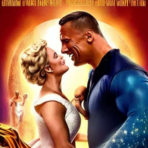 Image similar to movie poster of dwayne johnson as cinderella