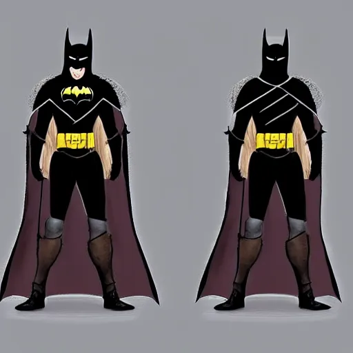 Image similar to clothing design concepts sheet, Medieval batman outfit ,