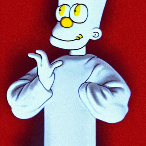 Prompt: ugly bart Simpson as Casper the ghost