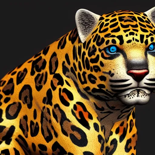 Image similar to a 3d low poly jaguar, realistic, unreal engine, octane render, cycles render