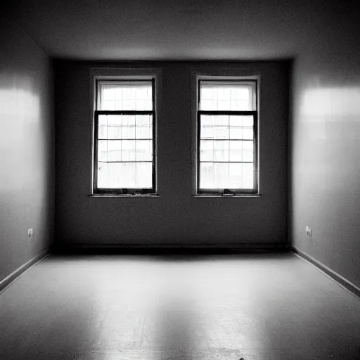 Image similar to empty room, photo by wiliam egglestone