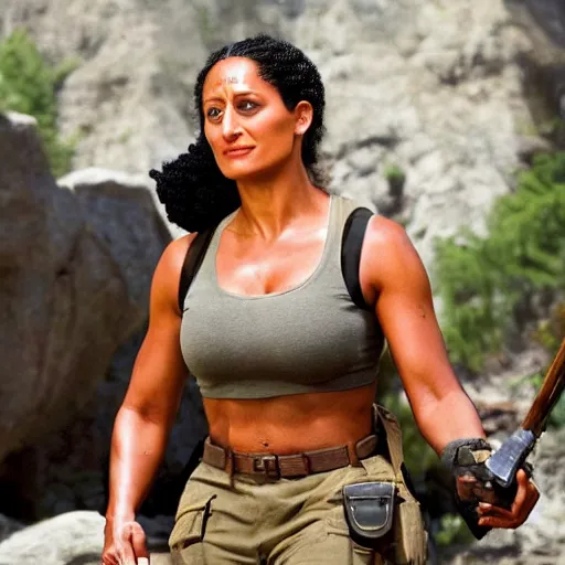 Image similar to tracee ellis ross as lara croft