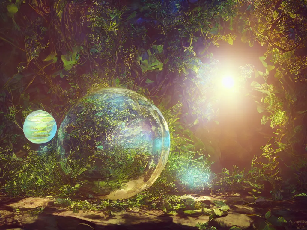 Prompt: 3 d render, sunlight study, the orb of truth, kauai, art nouveau, by rachel ruysch and ( ( ( ( ( lisa frank ) ) ) ) ), 8 k, sharp focus, octane render