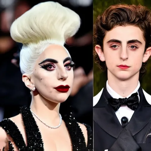 Prompt: timothee chalamet meets lady gaga