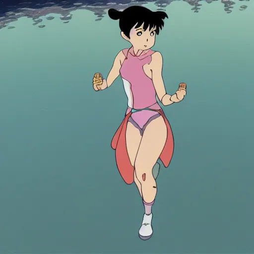 Image similar to Film still of Gal Gadot, from Spirited Away (Studio Ghibli anime from 2001)