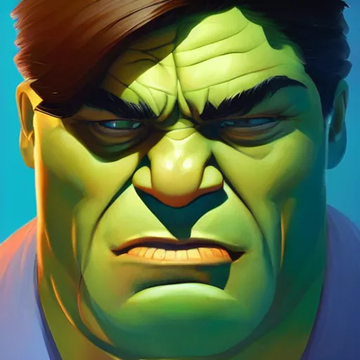 Image similar to face icon stylized minimalist the hulk, loftis, cory behance hd by jesper ejsing, by rhads, makoto shinkai and lois van baarle, ilya kuvshinov, rossdraws global illumination