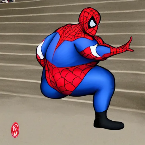 Image similar to obese spiderman