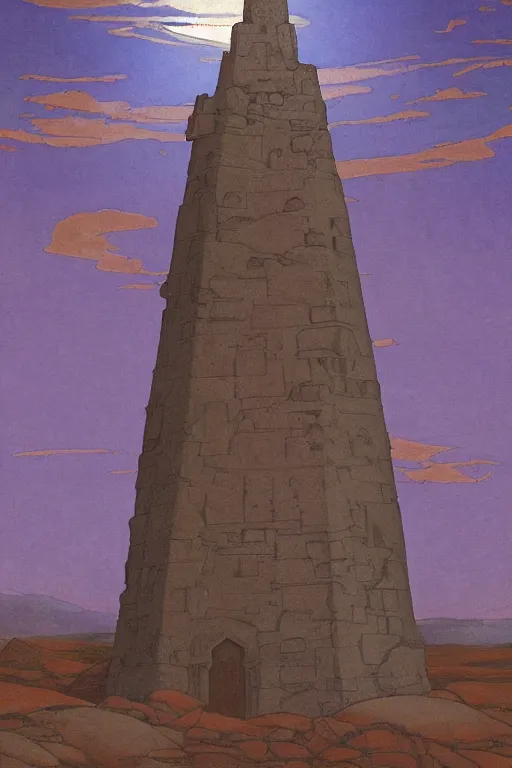 Image similar to painted tower of the moon, by Sylvain Sarrailh and Nicholas Roerich and Annie Swynnerton, dramatic cinematic lighting , beautiful tilework, ornate architecture, sacred artifacts, lost civilizations, smooth, sharp focus, extremely detailed