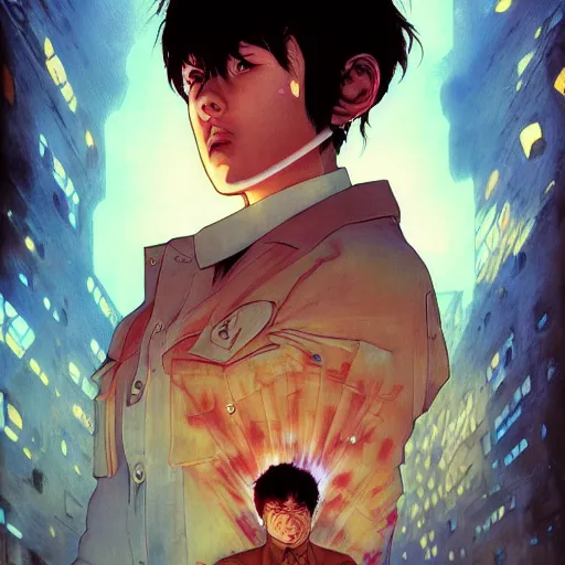 Prompt: detective portrait soft light painted by james jean and katsuhiro otomo and erik jones, inspired by akira anime, smooth face feature, intricate oil painting, high detail illustration, sharp high detail, manga and anime 1 9 9 9