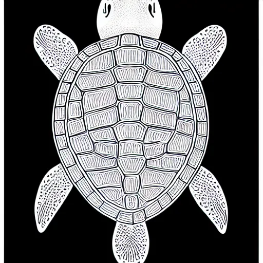 Image similar to turtle duck hybrid, black ink on paper, trending on artstation, beautiful, intricate, detailed